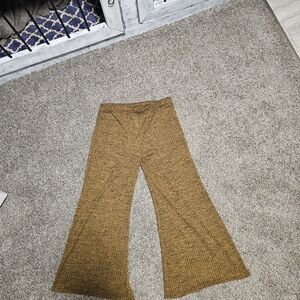 EARTHBOUND Textured Knit Pants in Black and Gold